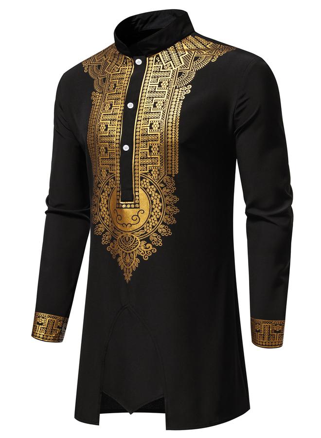 تايك تو طقم منسق من بلوزة طويلة وبنطال بطبعة فويل - Image 3