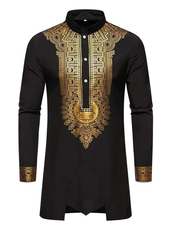 تايك تو طقم منسق من بلوزة طويلة وبنطال بطبعة فويل