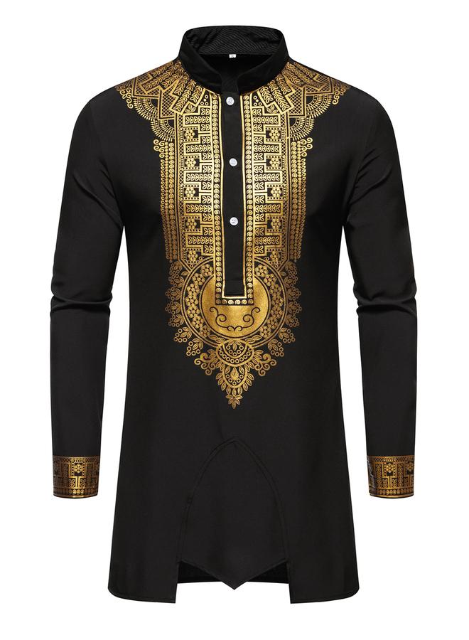 تايك تو طقم منسق من بلوزة طويلة وبنطال بطبعة فويل - Image 2