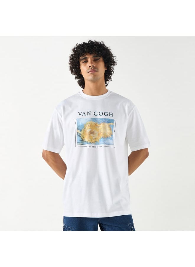 SP Characters Van Gogh Print T-shirt with Crew Neck and Short Sleeves  - Image 1