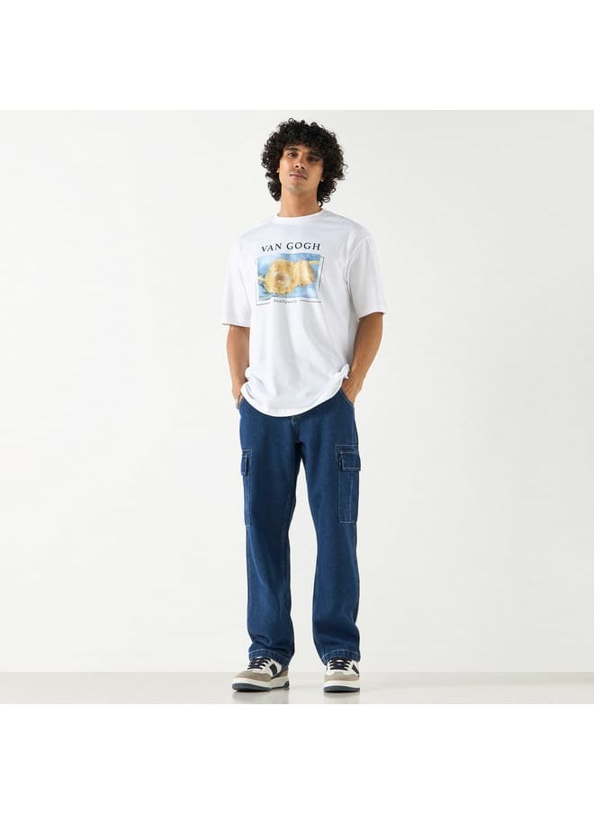 SP Characters Van Gogh Print T-shirt with Crew Neck and Short Sleeves  - Image 2