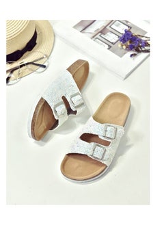 RUIZU Women's cork insole sandals, comfortable summer beach sandals with adjustable buckles  - Image 1