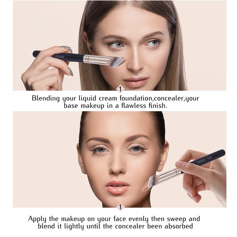 ENERGY Concealer Brush,Angled Eye Makeup Small Foundation Blending Brush for Under Eye, Nose & T-Zone â€“ Soft Synthetic Bristles Contoured for Cream & Liquid Powder Cosmetics 270S - Image 4