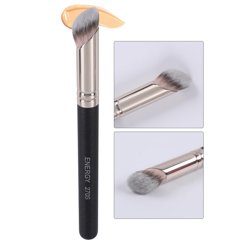 ENERGY Concealer Brush,Angled Eye Makeup Small Foundation Blending Brush for Under Eye, Nose & T-Zone â€“ Soft Synthetic Bristles Contoured for Cream & Liquid Powder Cosmetics 270S - Image 1