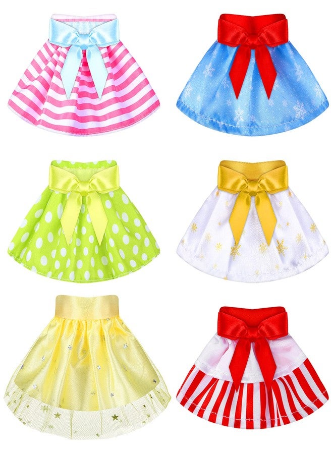 Chalyna 6 Pieces Santa Clothing Dance Skirt Set Christmas Skirts for Christmas Doll Holiday Decorations (Not Include Doll)(Fresh Style) - Image 1