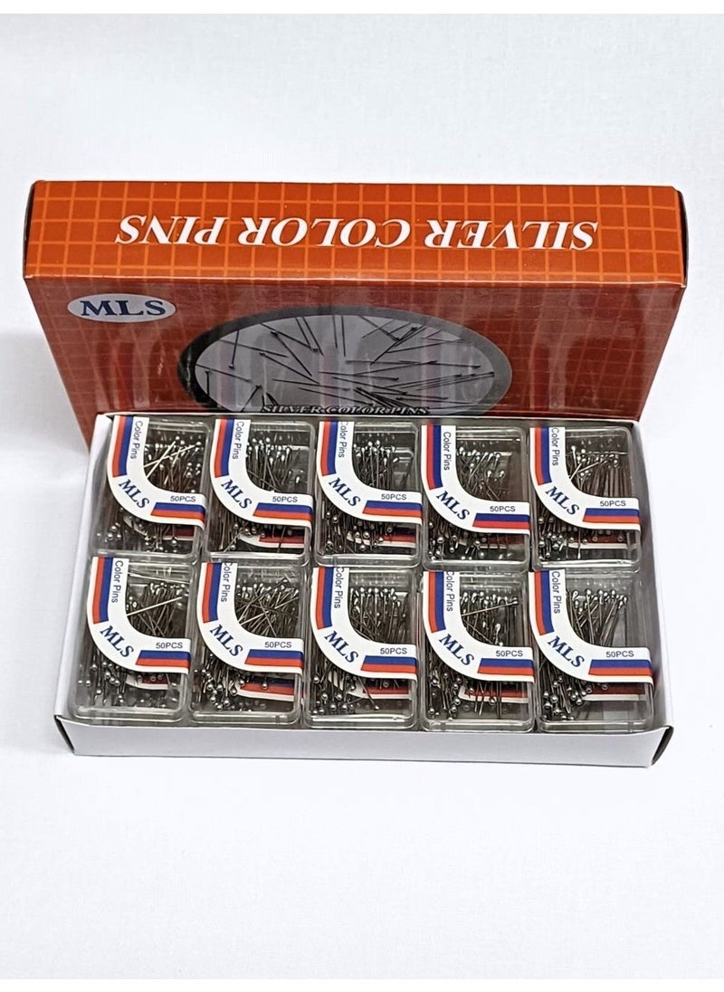 Atmaca Tuhafiye Atmaca Haberdashery Silver Headed Enamel Pin 50 Pieces 20 Packages (1000 Pieces) 