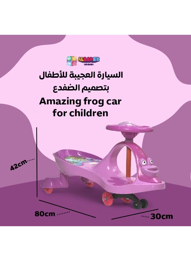 AL BADER Ride on Swing Cars for Kids, Strongest and Smoothest Twister Magic Ride Car for Kids With PU Lighted Wheels, Push Ride on Toy Baby Car With Music, Ride on Magic Car for Kids 3 to 8 Years, Pink - Image 4