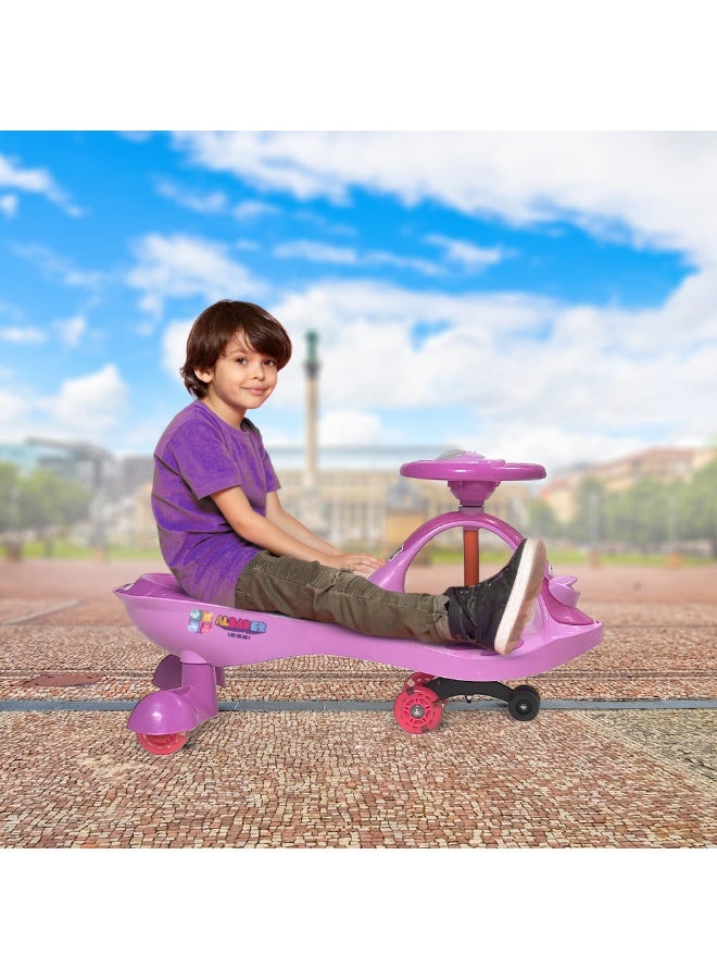 AL BADER Ride on Swing Cars for Kids, Strongest and Smoothest Twister Magic Ride Car for Kids With PU Lighted Wheels, Push Ride on Toy Baby Car With Music, Ride on Magic Car for Kids 3 to 8 Years, Pink - Image 5