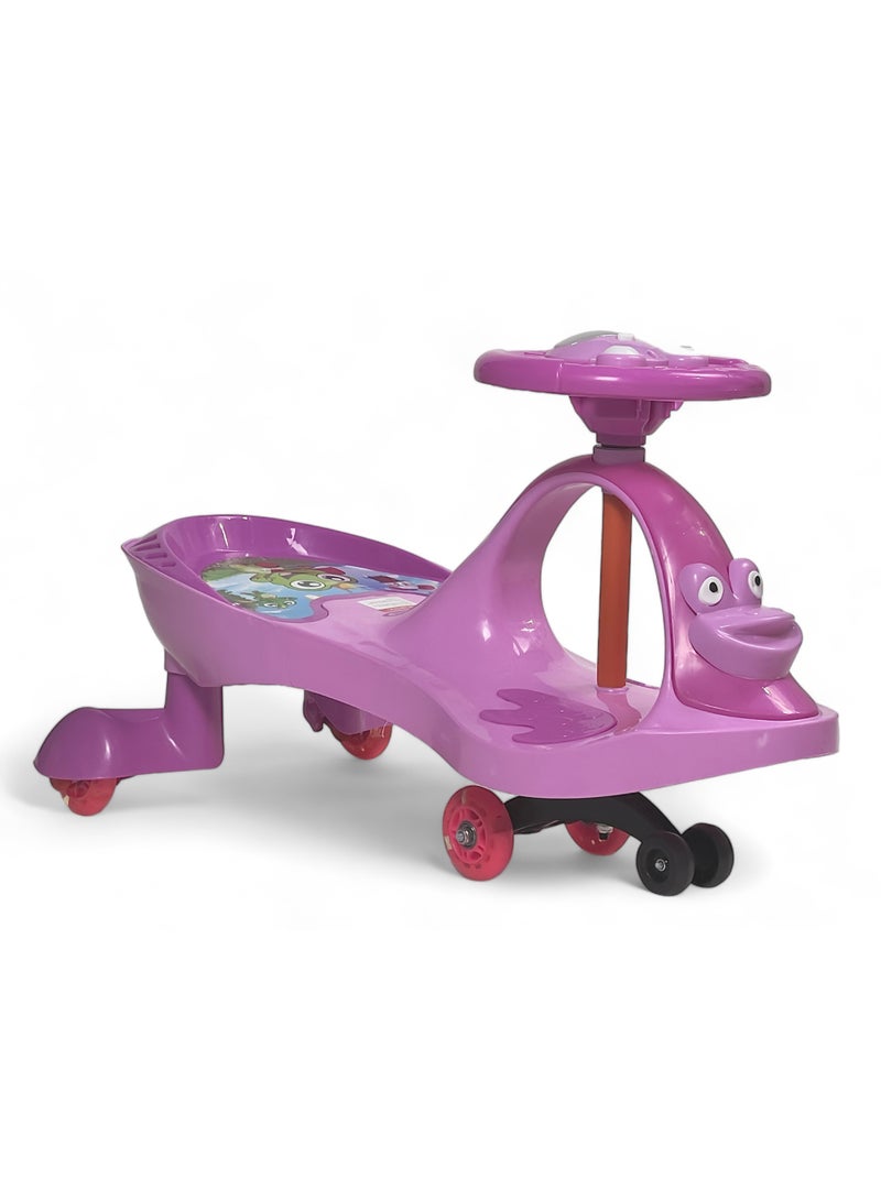 AL BADER Ride on Swing Cars for Kids, Strongest and Smoothest Twister Magic Ride Car for Kids With PU Lighted Wheels, Push Ride on Toy Baby Car With Music, Ride on Magic Car for Kids 3 to 8 Years, Pink - Image 1