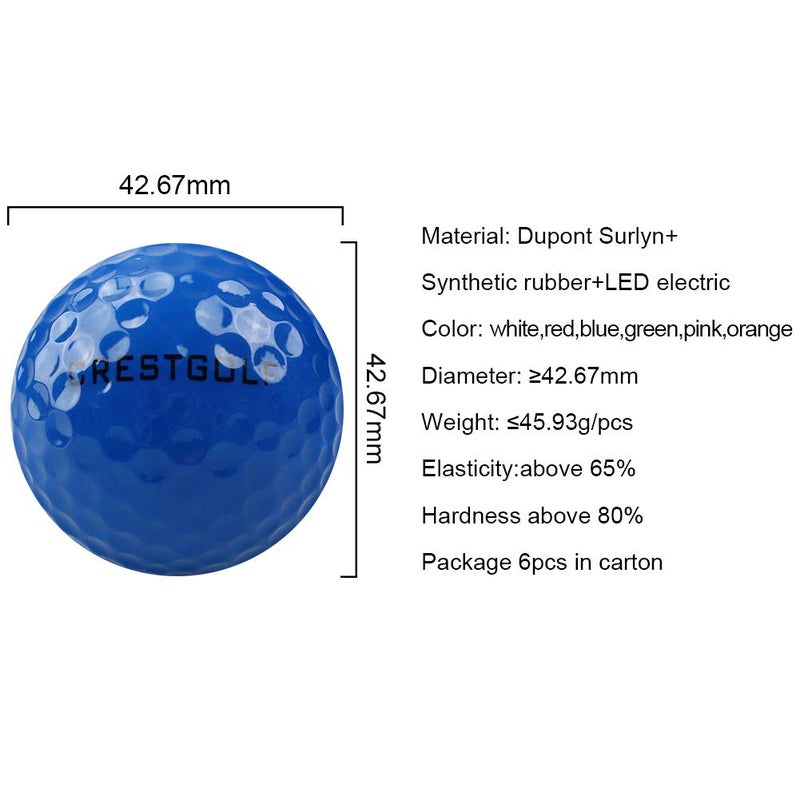 Crestgolf كرستجولف كرات جولف تتوهج في الظلام مع تيز متوهجة، كرات LED مضيئة فائقة السطوع مع مؤقت إعادة ضبط لمدة 12 دقيقة، هدية ممتعة للرجال والنساء والأطفال، مساحات وضع في الفناء الخلفي (ألوان مختلطة، 3 قطع) - Image 4