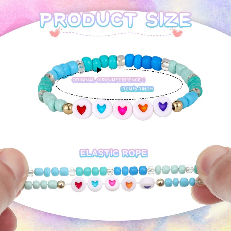 Bonuci 12 Pcs Kids Friendship Bracelets for Girls Motivational Letter Beads Bracelets Bulk for Girls Toddler Jewelry Gifts(Classic) - Image 3