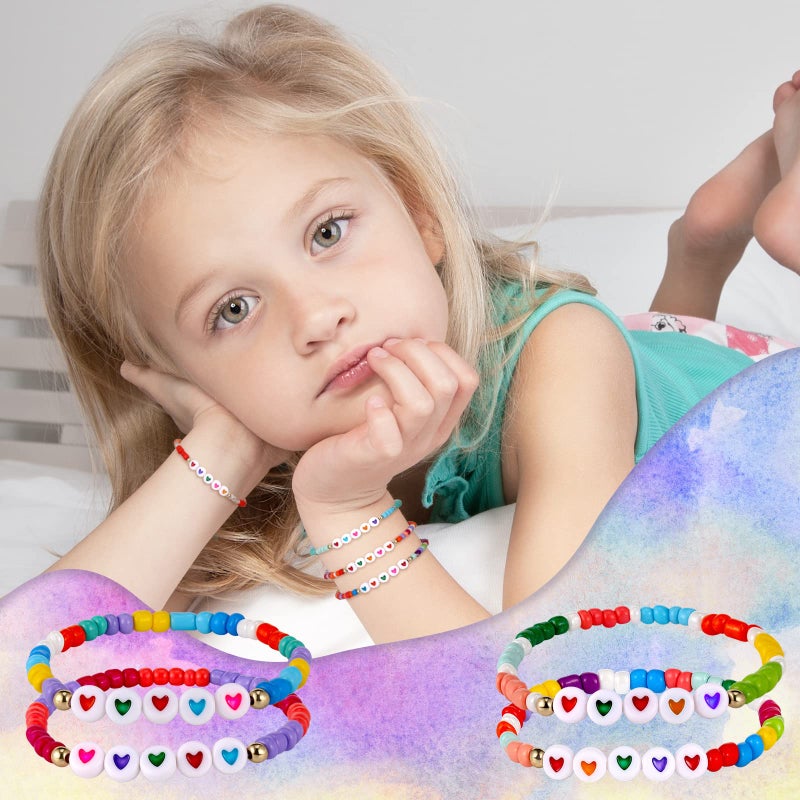 Bonuci 12 Pcs Kids Friendship Bracelets for Girls Motivational Letter Beads Bracelets Bulk for Girls Toddler Jewelry Gifts(Classic) - Image 5