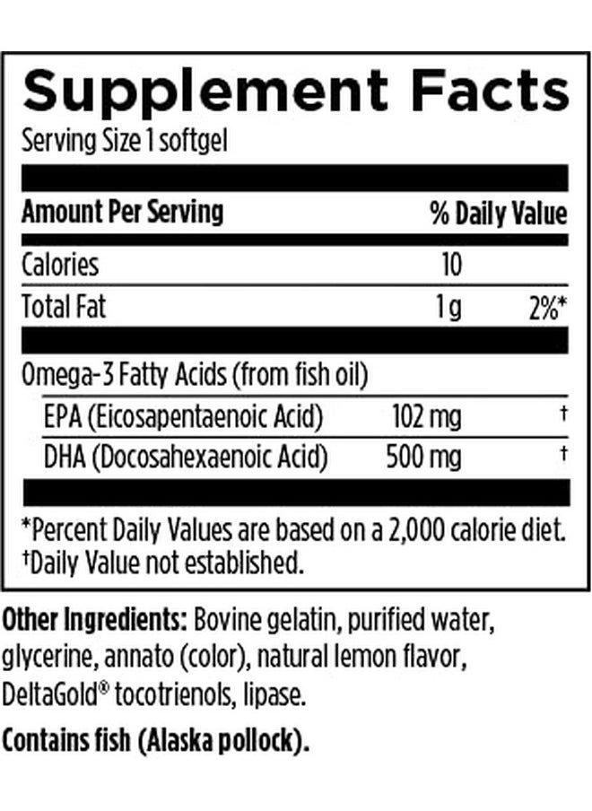 designs for health - Omegavail Ultra Dha Highly Concentrated Dha Triglyceride Fish Oil Tg Fish Oil With 500Mg Dha + 110Mg Epa No Fishy Aftertaste 60 Softgels - Image 1