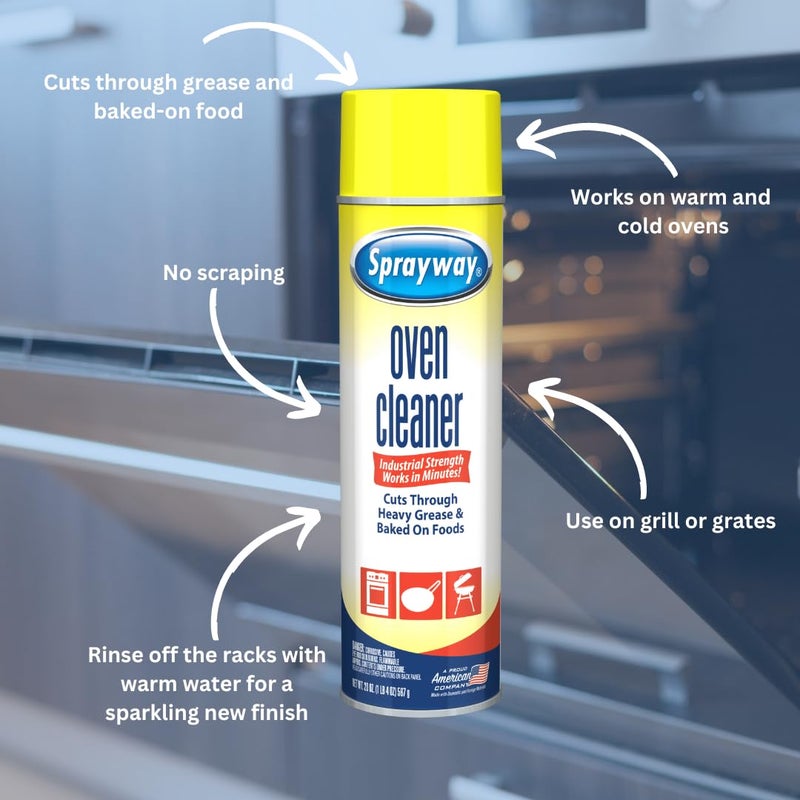 Sprayway Heavy-Duty Oven & Grill Cleaner  Removes Oil & Grease  20 Oz  1.25 Pound (Pack Of 1)  20 Fl Oz (Sw824R) - Image 4