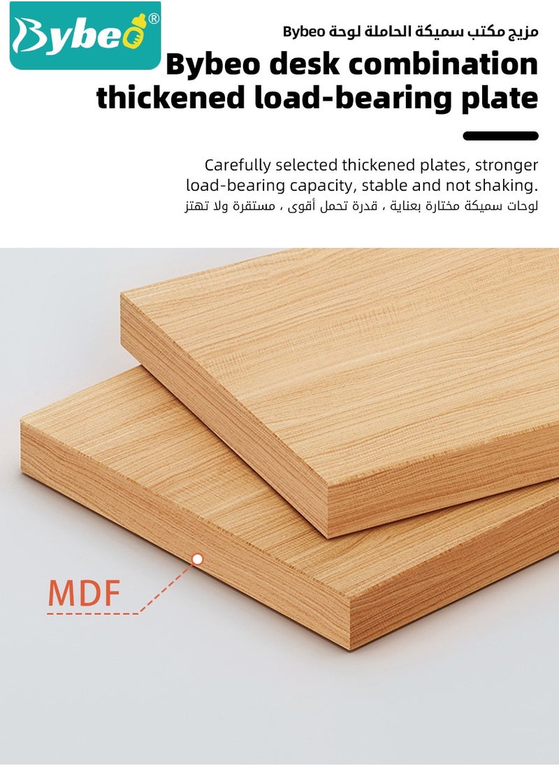 مكاتب أطفال، طاولة دراسة للأطفال، مكتب كمبيوتر خشبي، مكتب أطفال مرتفع، مكتب قراءة للأطفال متعدد الوظائف، مع رف كتب متعدد الطبقات ذو سعة كبيرة، للكتابة والدراسة للطلاب والمكتب المنزلي، 120x164x45 سم
