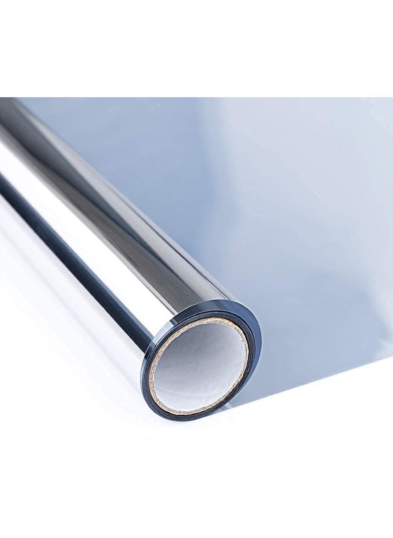 ELECSA ELECSA One Way Window Film Mirror Effect Tint Glass Covering for Home Office Daytime Privacy Protecting Reflective Heat Control Anti II UV Door Sticker for House II 20inch X 60inch II Silver 