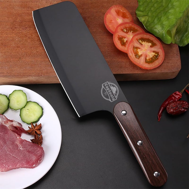 Captoola سكين تقطيع كابتولا على الطراز الصيني سكين تقطيع ياباني سكين جزار من الفولاذ المقاوم للصدأ سكين تقطيع اللحم سكين من الفولاذ الكربوني العالي لمجموعة سكاكين اللحم والخضار مجموعة سكاكين تقطيع من 1 - Image 5