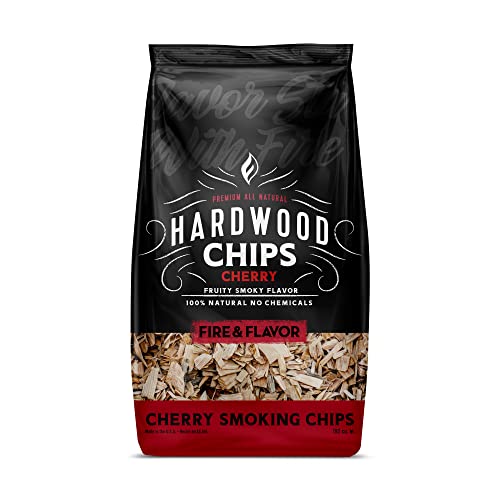 Fire & Flavor Fire  Flavor Premium All Natural Wood Chips for Smoker  Smoker Accessories Gifts for Men and Women  Cherry  2lbs 