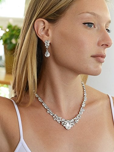 Mariell Bridal Wedding Necklace Earrings Set, Crystal Jewelry Set for Brides, Bridesmaid, Prom, Pageant - Image 2