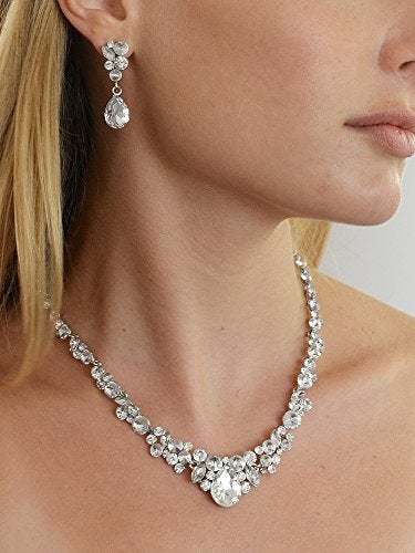 Mariell Bridal Wedding Necklace Earrings Set, Crystal Jewelry Set for Brides, Bridesmaid, Prom, Pageant - Image 3