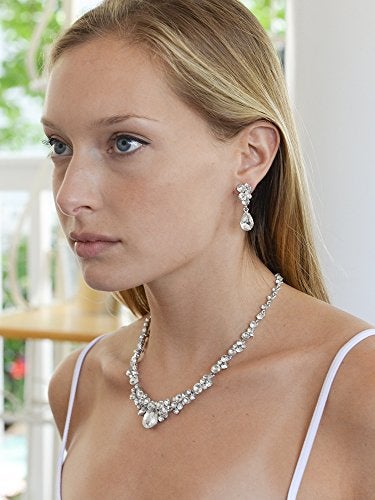 Mariell Bridal Wedding Necklace Earrings Set, Crystal Jewelry Set for Brides, Bridesmaid, Prom, Pageant - Image 5