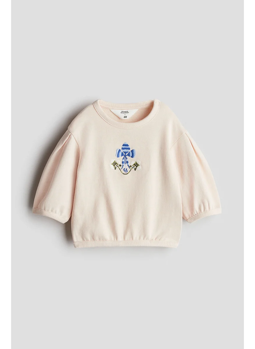 H&M Embroidery-Motif Sweatshirt