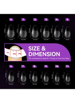 gelike ec Short Almond Nail Tips: 120Pcs Soft Gel Tips For Extra Short Almond Shaped Full Cover Gel X Nail Tips Pre Etched Pmma Resin Clear False Nails 12 Sizes  - Image 5