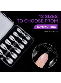 gelike ec Short Almond Nail Tips: 120Pcs Soft Gel Tips For Extra Short Almond Shaped Full Cover Gel X Nail Tips Pre Etched Pmma Resin Clear False Nails 12 Sizes  - Image 2