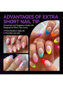 gelike ec Short Almond Nail Tips: 120Pcs Soft Gel Tips For Extra Short Almond Shaped Full Cover Gel X Nail Tips Pre Etched Pmma Resin Clear False Nails 12 Sizes  - Image 3