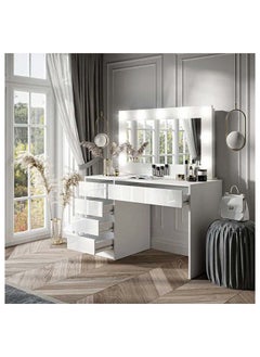 AtoZ Furniture Bella Elegance Dresser With Mirror in White Color 