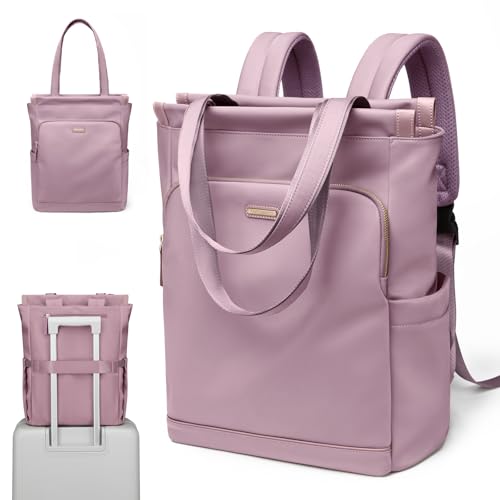 GOLF SUPAGS Convertible Laptop Backpack for Women Casual Daypack Notebook Tote Bag for Work College Travel Leisure (Pinkish Purple) - Image 1