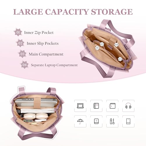 GOLF SUPAGS Convertible Laptop Backpack for Women Casual Daypack Notebook Tote Bag for Work College Travel Leisure (Pinkish Purple) - Image 2