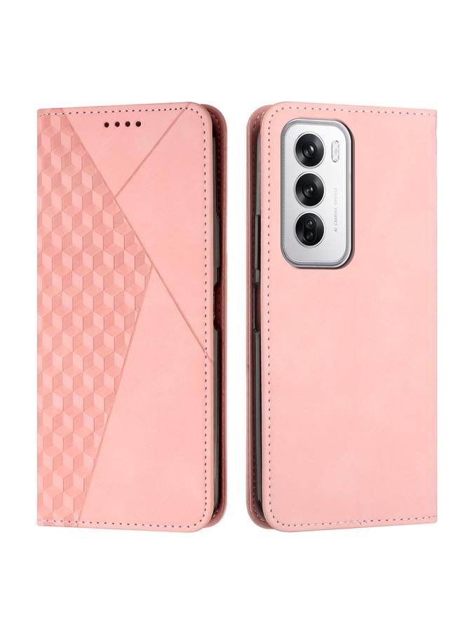 اس-توب جراب هاتف OPPO Reno12 5G Global Diamond Splicing Skin Feel جراب هاتف من الجلد المغناطيسي - Image 1