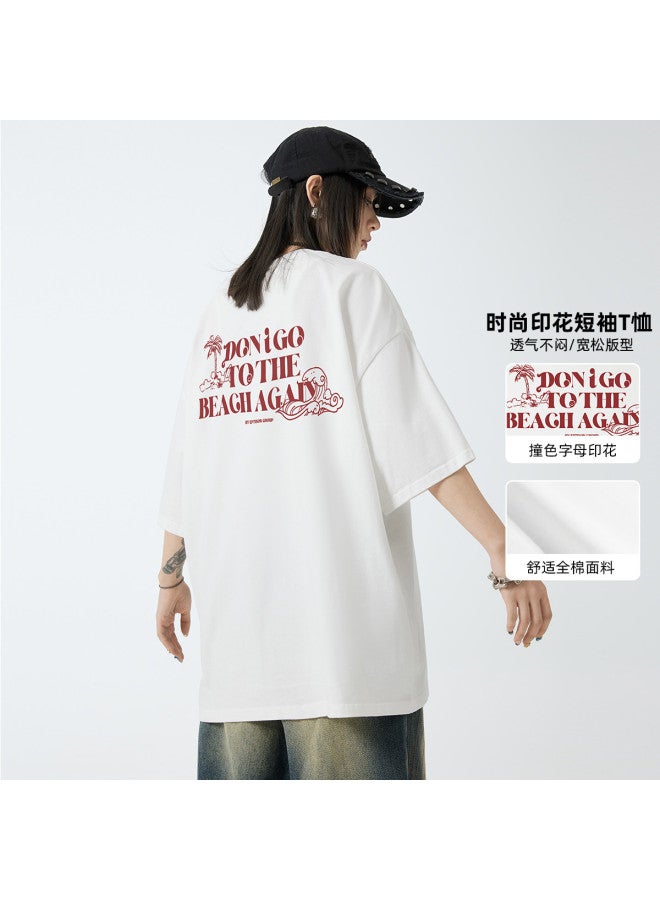 EPTISON slimming Casual Versatile Top - Island Vacation Print Couple Tee Women's Summer Short Sleeve T-shirt - Image 2