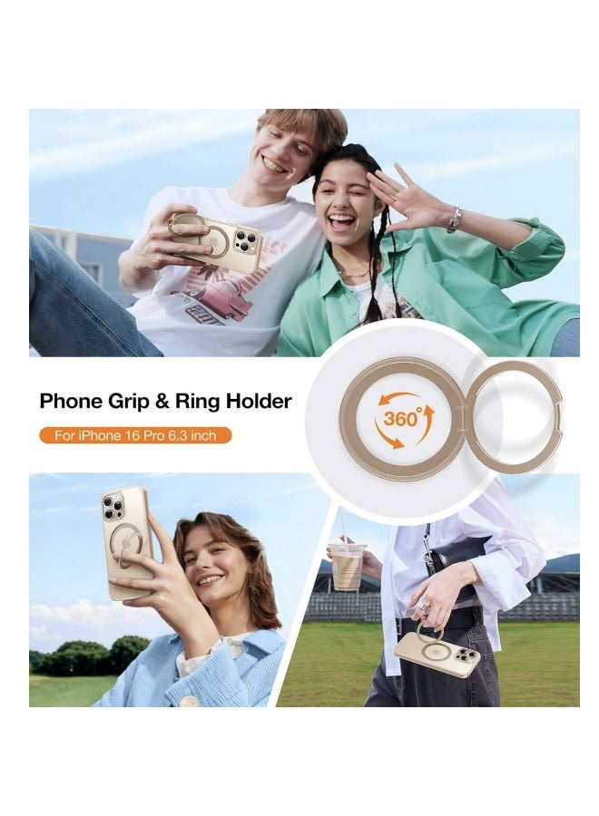 غلاف هاتف مصمم خصيصًا لجهاز آيفون 16 برو ماكس: غلاف سيليكون بملمس مات، مقاوم للاصفرار، متوافق مع MagSafe، مزود بحامل دوّار، مقاوم للسقوط والصدمات، خفيف الوزن، أبيض - Image 4