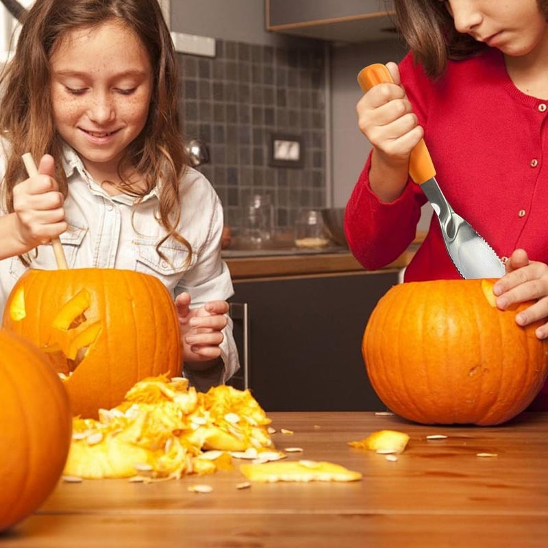 Haokithcun Heavy Duty Pumpkin Corer and Pulp Scooper | Manual Carving Tool with Grip Handle | Fruit and Vegetable Core Remover Scraper for Halloween Pumpkin - Image 1