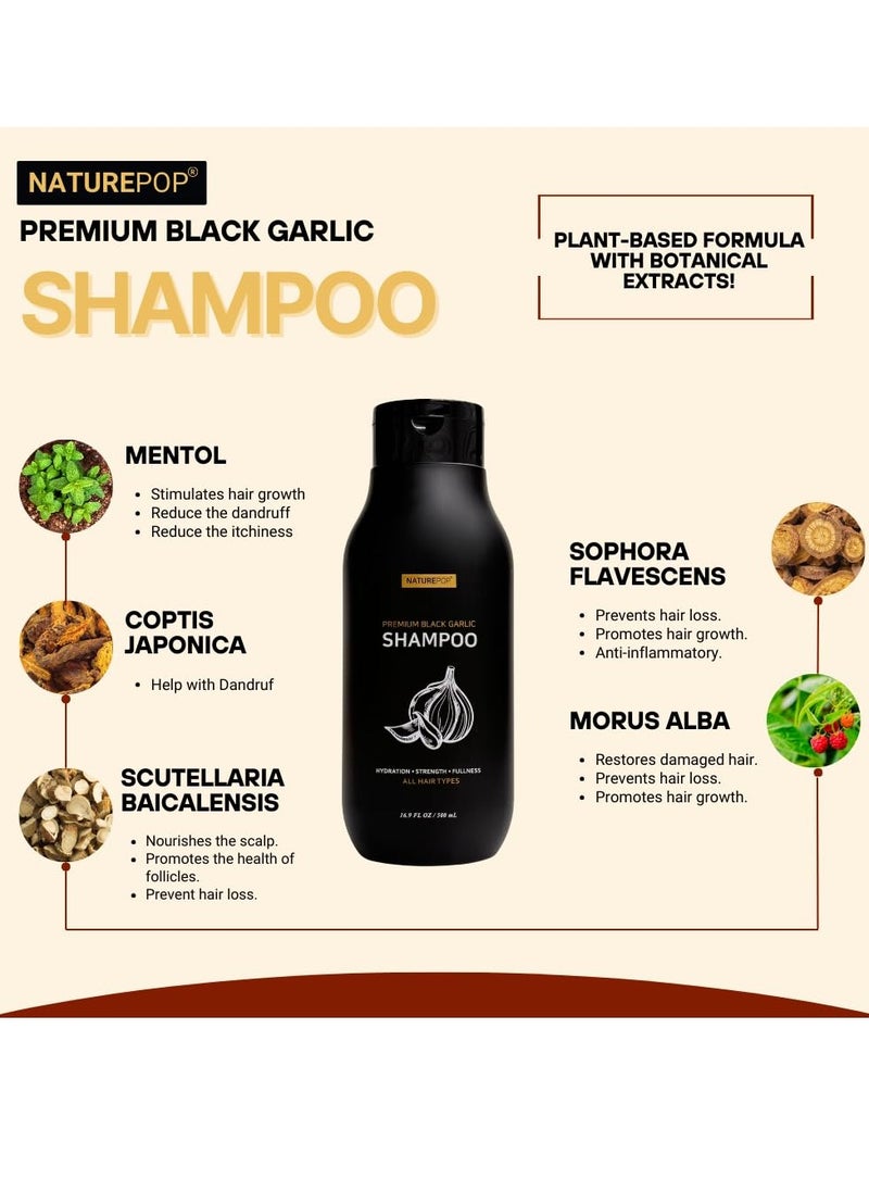 Naturepop Black Garlic Hair Loss Shampoo by NATUREPOP - Prevents Hair loss, Stimulates growth - Sulfate Free Paraben Free - Ajo Negro Shampoo para la caida del cabello 16.9 fl oz/ 500 mL Made in Korea  - Image 3