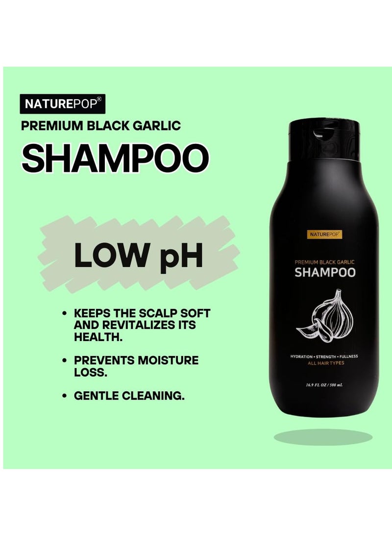 Naturepop Black Garlic Hair Loss Shampoo by NATUREPOP - Prevents Hair loss, Stimulates growth - Sulfate Free Paraben Free - Ajo Negro Shampoo para la caida del cabello 16.9 fl oz/ 500 mL Made in Korea  - Image 4