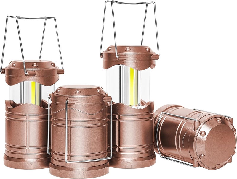 Lichamp LED Camping Lantern, 4 Pack Battery Powered Flashlight for Power Outages, Portable Collapsible Hanging Light Essential for Home, Outdoor, Emergency Lamp Survival Kit Gear for Hurricane,B4RG - Image 1