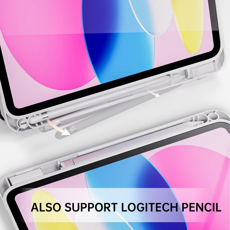 Moca حافظة آيباد (A16) الجيل الحادي عشر 11 بوصة 2025 حافظة الجيل العاشر 2022، حافظة آيباد 10.9 بوصة مع ظهر شفاف واضح وإطار TPU مقاوم للصدمات (آيباد الجيل العاشر 10.9 2022، رخام غائم) - Image 5