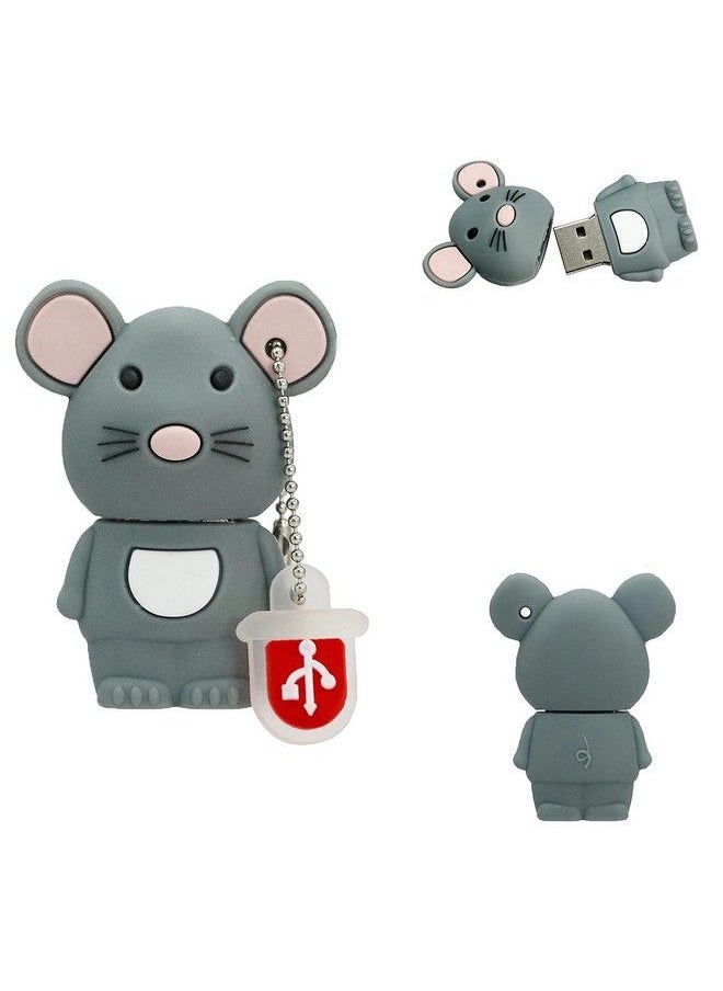 Mall of Style Usb Flash Drive For Students Pen Drive Jump Drive For Young Adults Back To School Thumb Drive Fun Animal Usb Cool Pen Drive For School 16 Gb Storage (Mouse Grey)  - Image 1