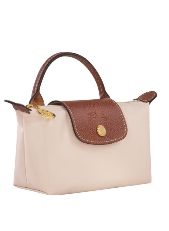 لونج شامب حقيبة يد نسائية صغيرة من لونشام، حقيبة كروسكويت، حقيبة كتف مع حزام مزود بمشبك، طراز كلاسيكي أبيض ورق. - Image 3