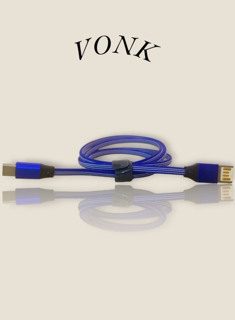 VONK V05 Quick Charge Data Cable TYPE-C-USB Mobile Phone Charger USB 2A Fast Charging Cable - Blue