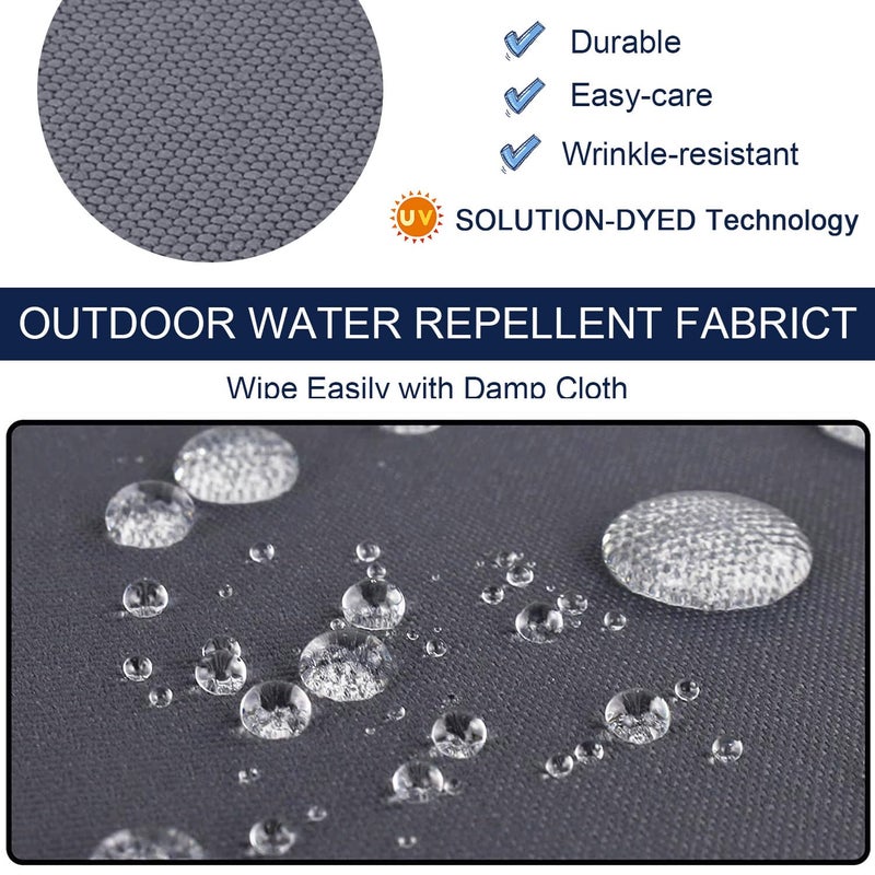 NettyPro Patio Cushion Covers Replacement Set 4 Water Repellent UV Resistant Outdoor Chair Seat Cushion Slipcover with Zipper and Tie, 22 x 20 x 4 Inch, Grey - Image 2