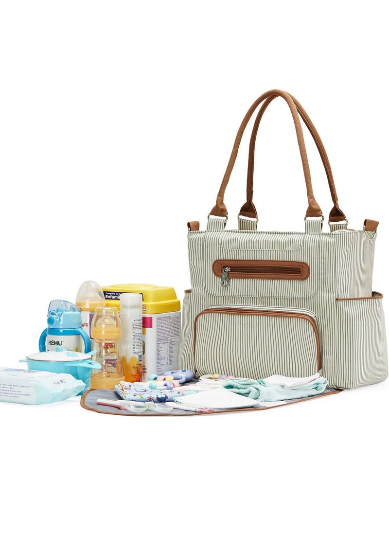 Gonice - Diaper Bag Tote 7 Piece Set with Sun, Wipes Pocket, Dirty Diaper Pouch, Changing Pad - Image 1