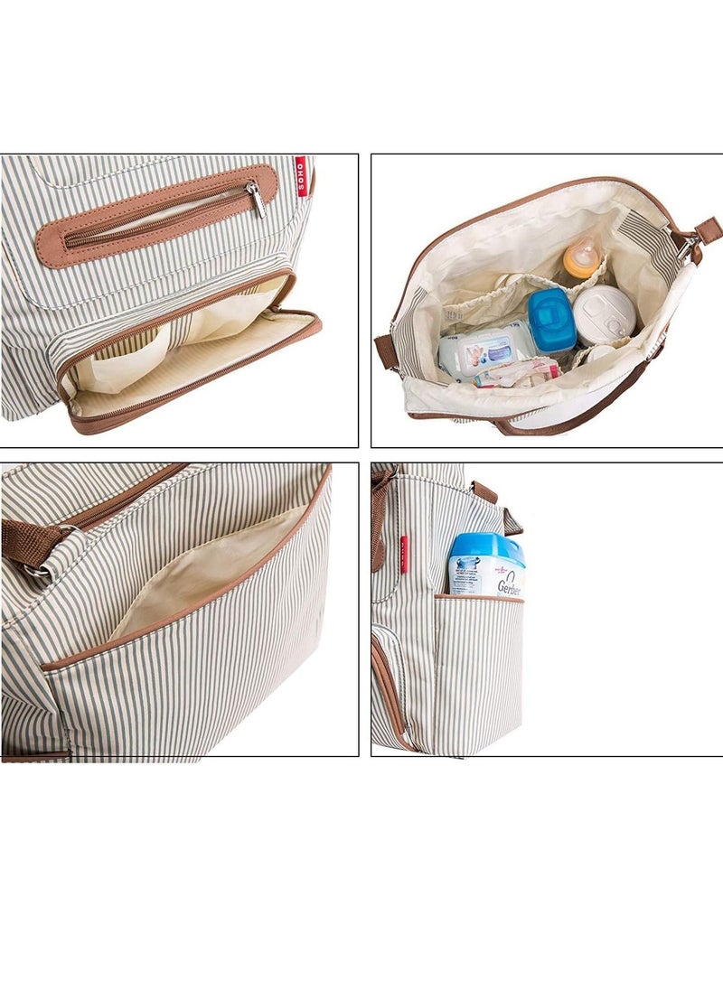 Gonice - Diaper Bag Tote 7 Piece Set with Sun, Wipes Pocket, Dirty Diaper Pouch, Changing Pad - Image 1