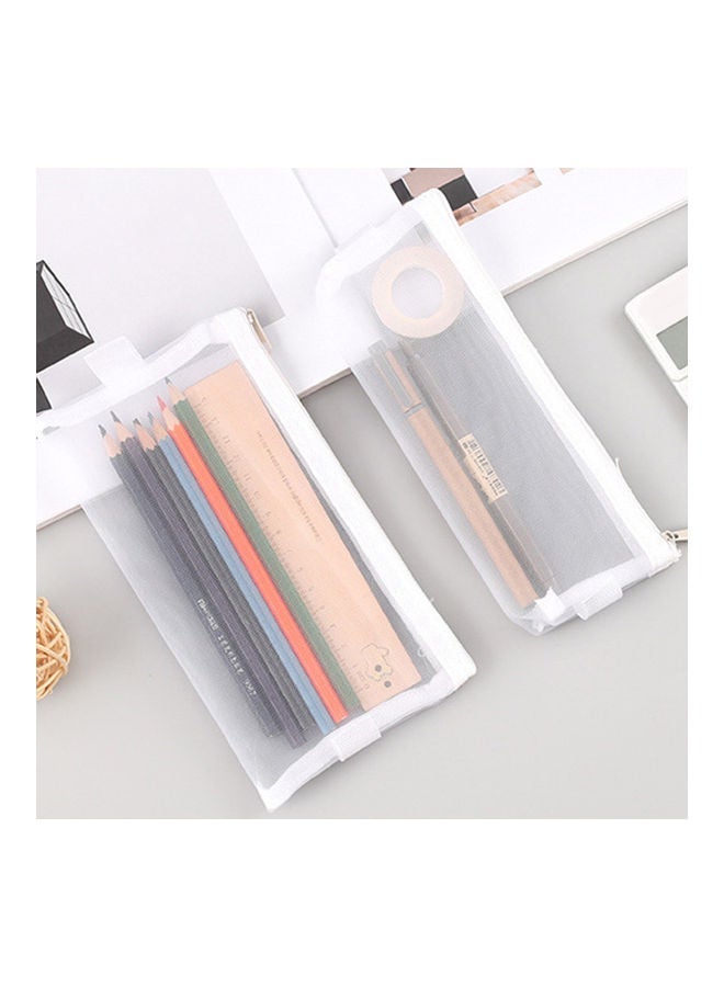 Fashion Mesh Pencil Case White - Image 2