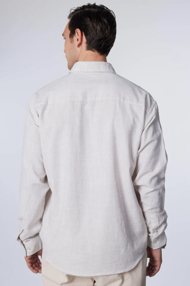 تودورس Relax Fit Long Sleeve Casual Cut Linen Texture Plain Summer Green Men's Shirt