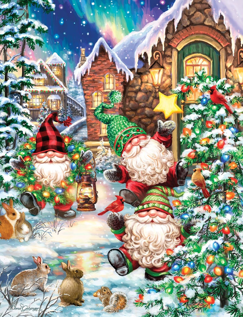 Springbok Gnome Village 500 Piece Holiday Jigsaw Puzzle Made in The USA with Unique Precision fit Pieces for a Great Puzzling Experience