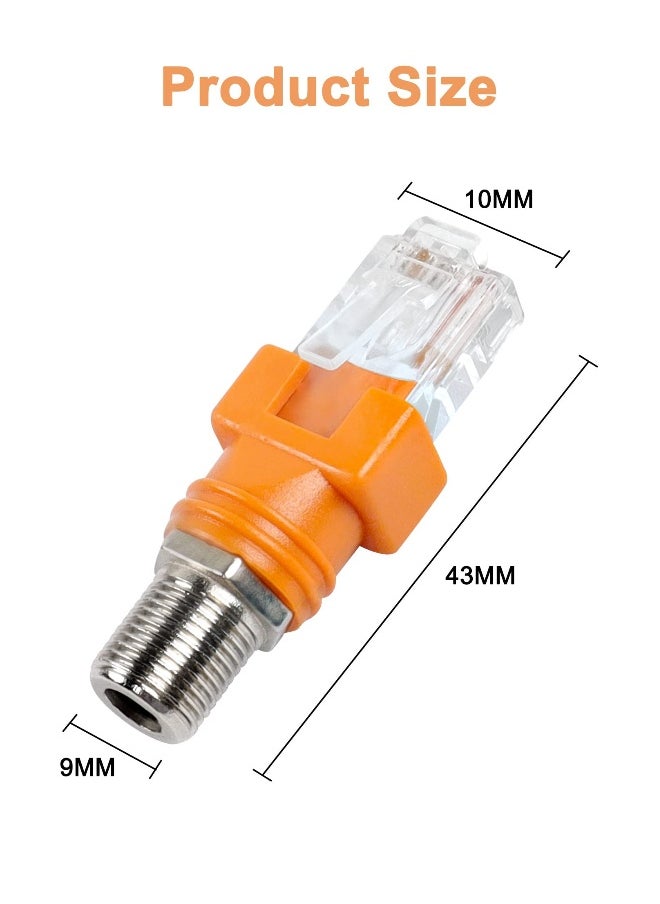 Generic RF to RJ45 Converter, Coaxial to Ethernet Adapter, F Female to RJ45 Male Barrel Couplers, Straight Connector for Line Tester, 4PCS  - Image 2